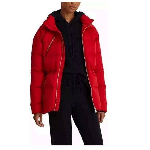 Ralph Lauren Satin Down Puffer Jacket in Lipstick Red Size XXS fits like XS/S - Picture 2 of 16
